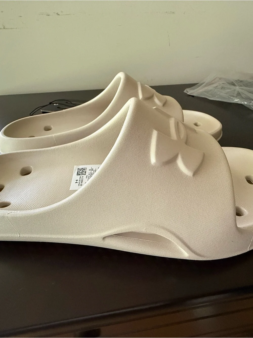 Under Armour Kids Off-White Slide Sandals